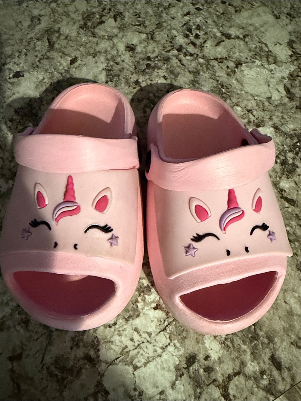 Kids Pink Unicorn Slip-On Sandals